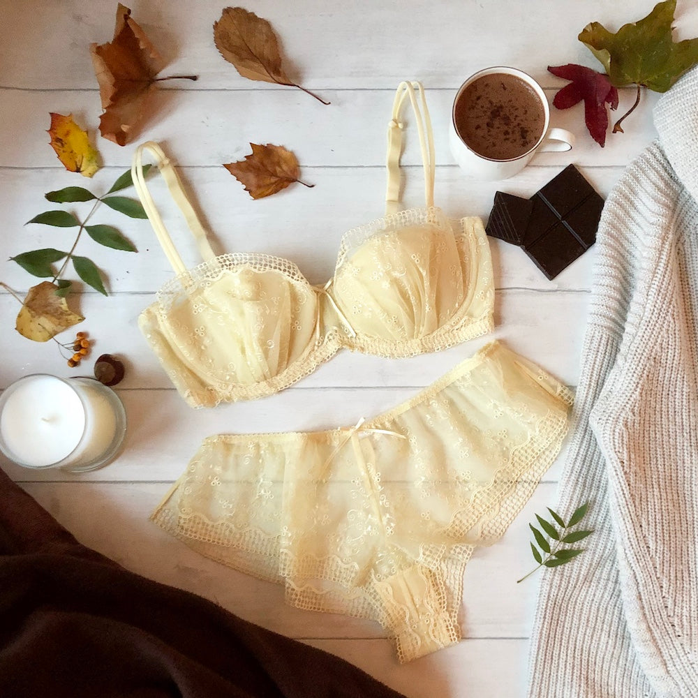 Trellis Padded Bra and 2 Shorts in a Gift Box (A to DD cup)