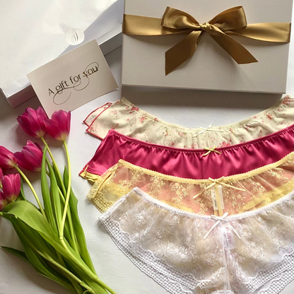 Limited Edition Gift Box - 4 shorts in a Gift Box (8 to 16) Gift Set Irresistible Lingerie Ltd