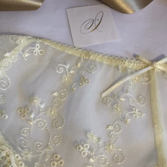 Letterbox Lingerie - Pink Glamour & Yellow Trellis Short