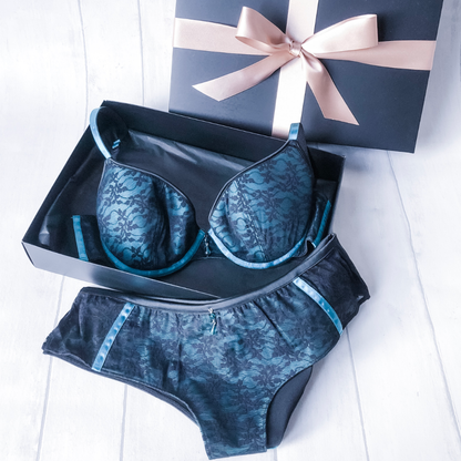 Midnight Garden Padded Bra in a Gift Box (AA to D Cup) Bra Irresistible Lingerie Ltd